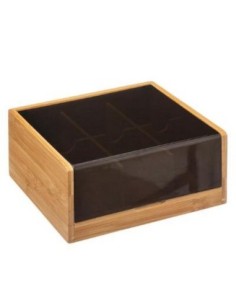 Caja de té de bambú negro