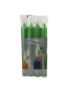 Pack 4 velas cilíndrica, verde