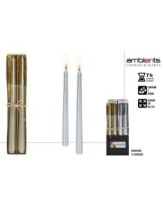 Pk 2 velas conicas d2x25 cm -